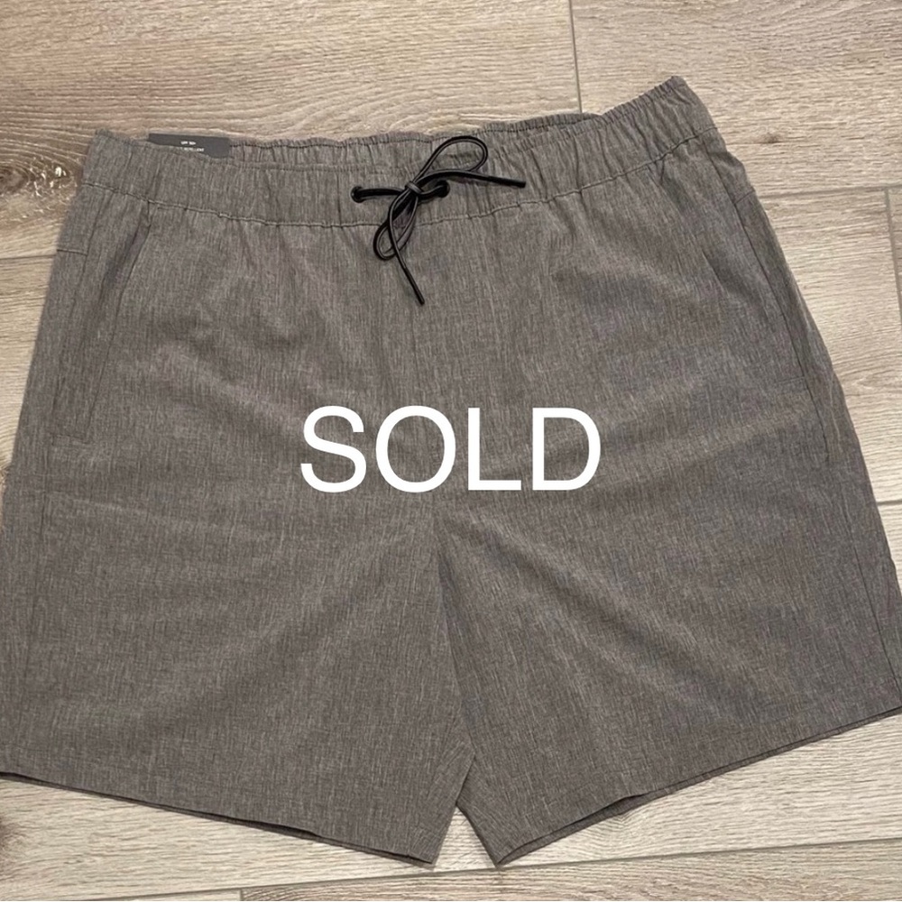Eddie Bauer Men's UPF 50 Quick Dry Woven Tech Pull-On Shorts, Gray, Size L, New